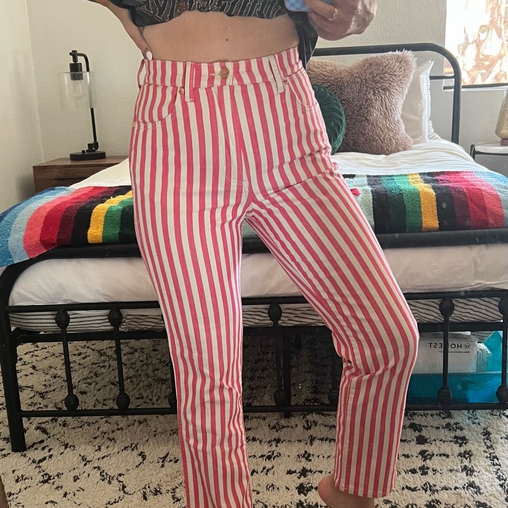 Wrangler Wild West Red and White Striped Pants